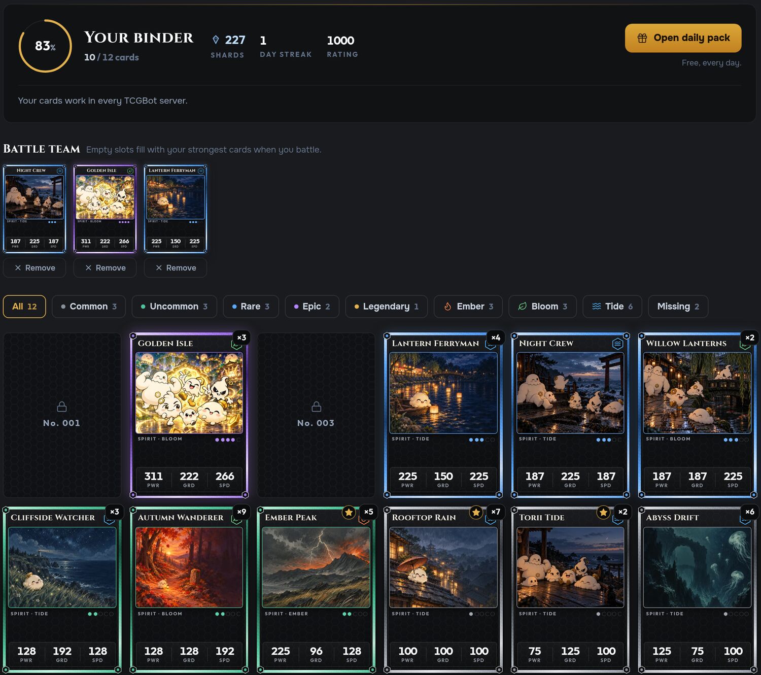 A TCGBot binder