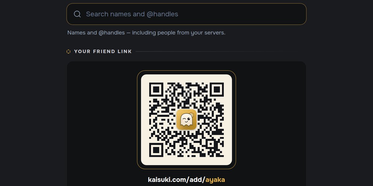 Your friend link and its QR code